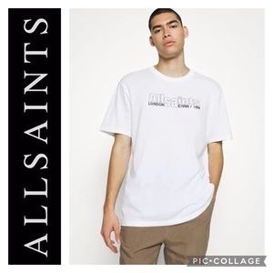 All Saints Relaxed Fit Hollow Point Tee {White/Black} M